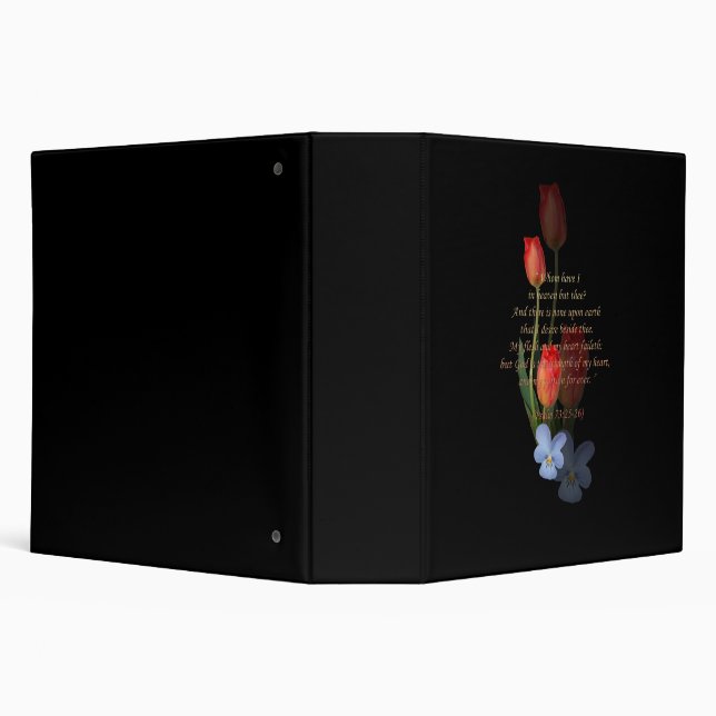 Psalm 73: 25-26 Tulips 3 Ring Binder (Background)