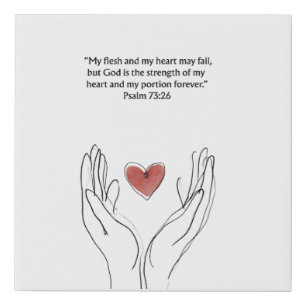 Psalm 73:26 Christian Wall Art   Faith Home Decor 