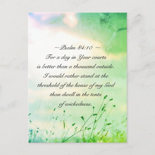 Psalm 8410 For a Day in Your Courts Bible Verse Postcard
