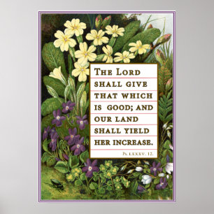 Psalm 85:12 Victorian Scripture Poster