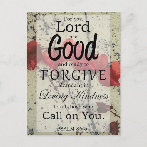 Psalm 865 Forgiveness Postcard