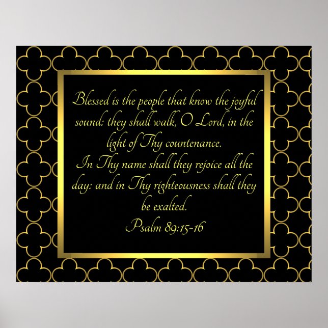 Psalm 89:15-16 poster (Front)