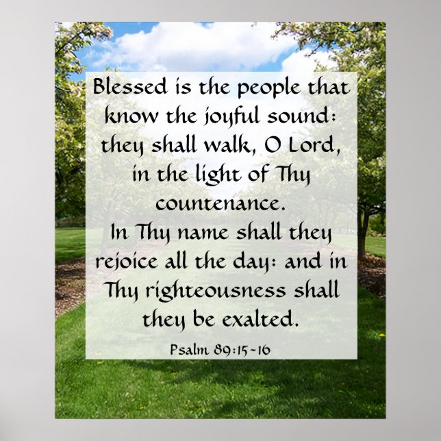 Psalm 89:15-16 poster (Front)