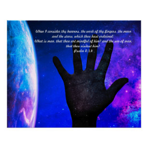 Psalm 8:3,4 Glossy Space Poster