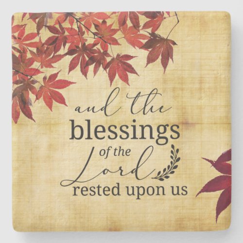 PSALM 9017 Blessings of the Lord Rested Upon Us Stone Coaster