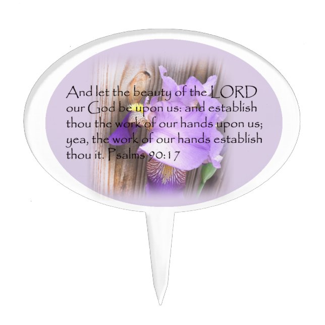 Psalm 90:17 KJV Bible verse Cake Topper (Front)