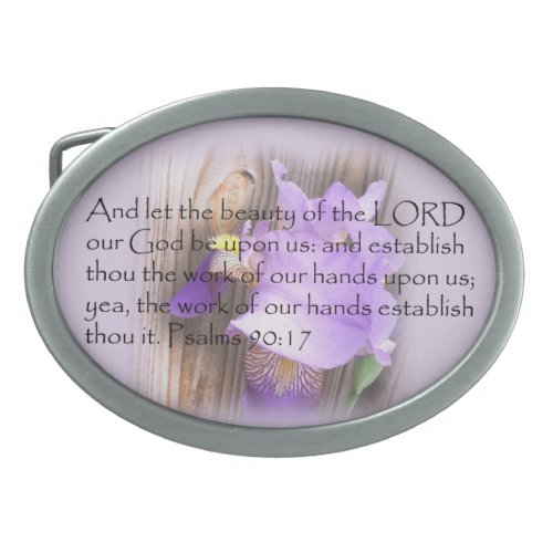 Psalm 9017 KJV Bible verse Oval Belt Buckle