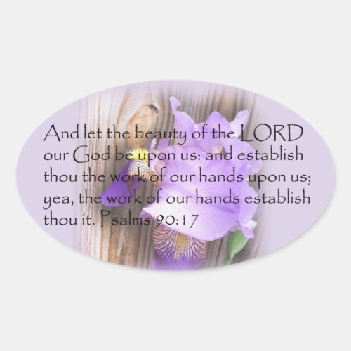 Psalm 9017 KJV Bible verse Oval Sticker