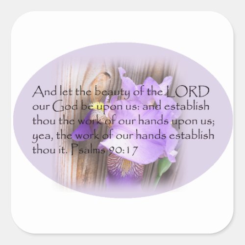 Psalm 9017 KJV Bible verse Square Sticker