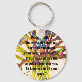 Psalm 91:10-11 keychain