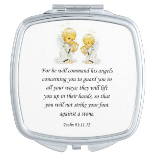 Psalm 91:11-12 Square Compact Mirror