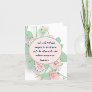 Psalm 91:11 Bible Verses about Blessings Holiday Card