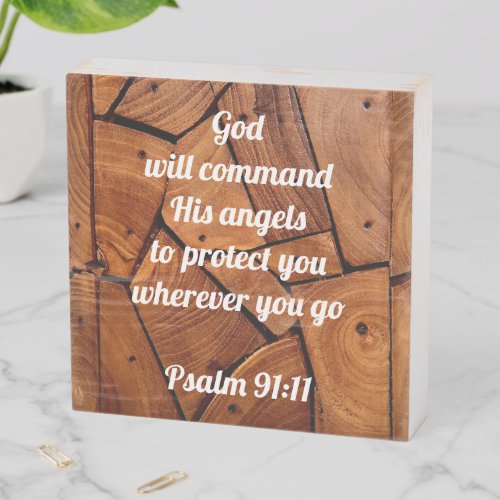 Psalm 9111 birch wood box sign