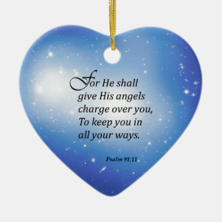 Psalm 91:11 ceramic ornament