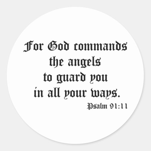 Psalm 9111 classic round sticker