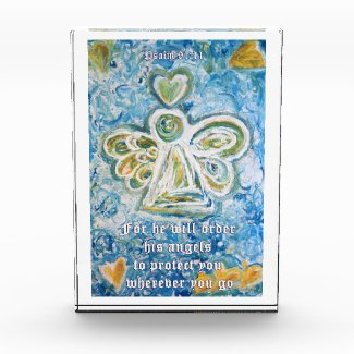 Psalm 91:11 Guardian Angel Art Custom Paperweight Acrylic Award