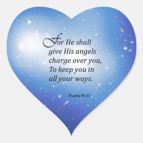 Psalm 9111 heart sticker