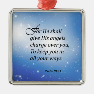 Psalm 91:11 metal ornament