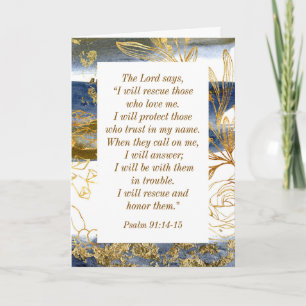 Psalm 91:14-15 The Lord says I Will Rescue Bible Card