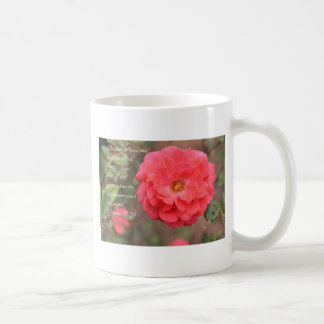 Psalm 91:14 Peachy Pink Rose Coffee Mug