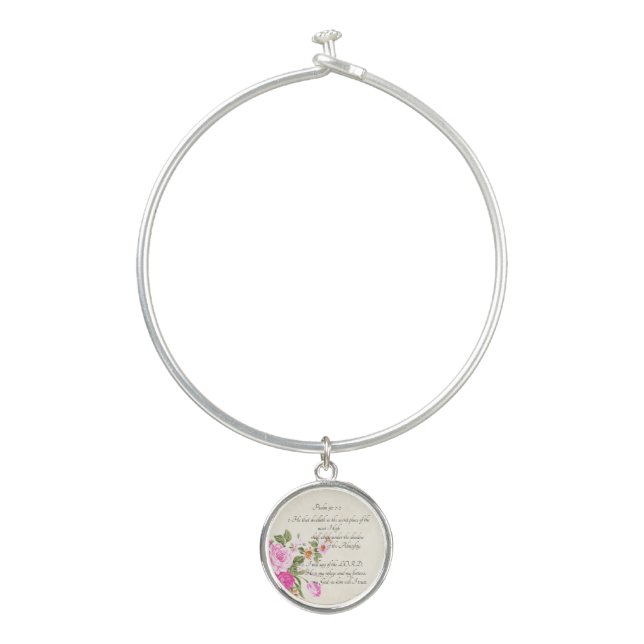 Psalm 91:1-2    bangle bracelet (Front)