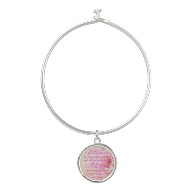 Psalm 91:1-2  bangle bracelet (Front)