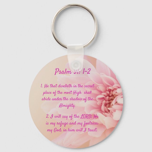 Psalm 91:1-2  keychain (Front)