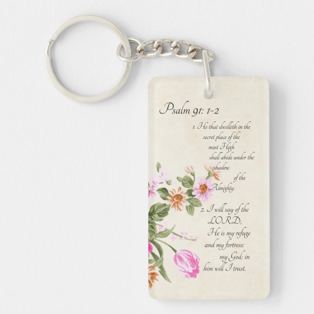 Psalm 91:1-2   keychain (Front)
