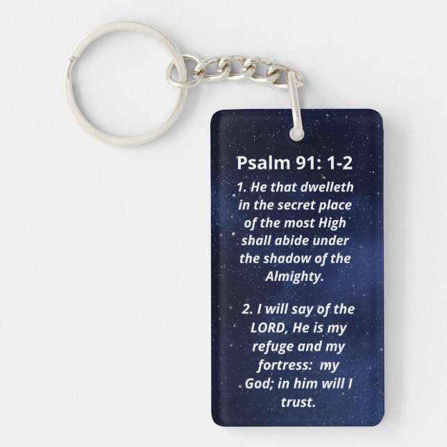 Psalm 91:1-2  Night Sky Keychain (Front)