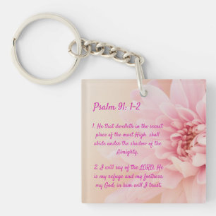 Psalm 91:1-2 personalized keychain