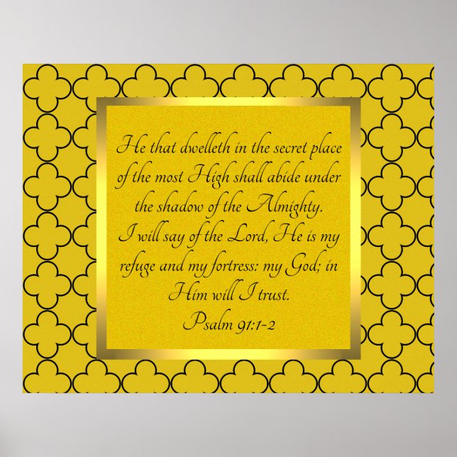 Psalm 91:1-2 poster (Front)