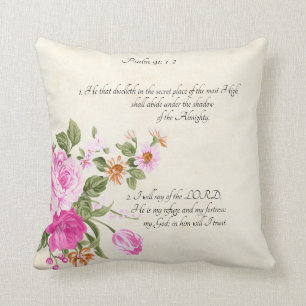 Psalm 91:1-2   throw pillow