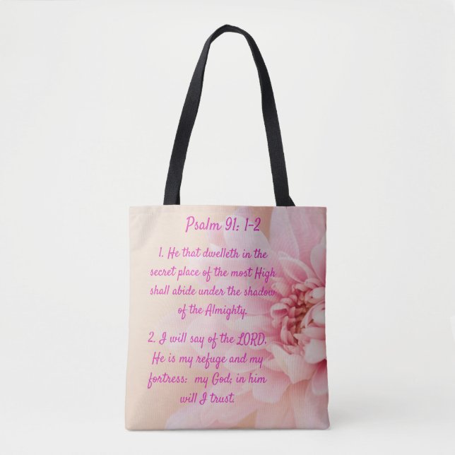 Psalm 91:1-2  tote bag (Front)