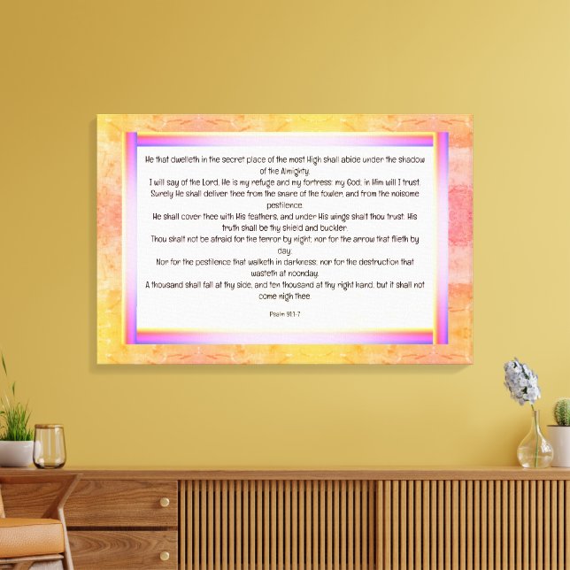 Psalm 91:1-7 canvas print (Insitu(LivingRoom))