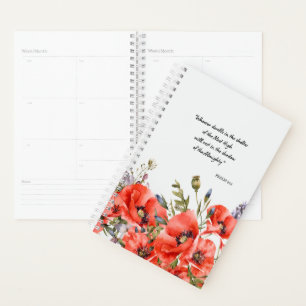 Psalm 91:1 Bible Wisdom Poppies Watercolor Art Planner