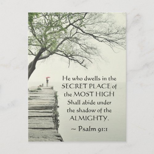 Psalm 911 He who dwells in the SECRET PLACE Postcard