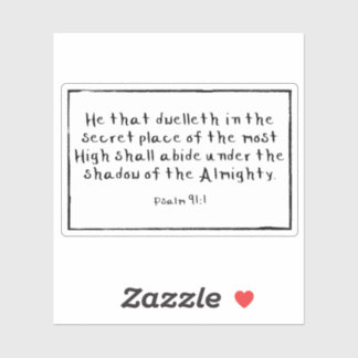 Psalm 91:1 Rectangle Custom-Cut Vinyl Stickers