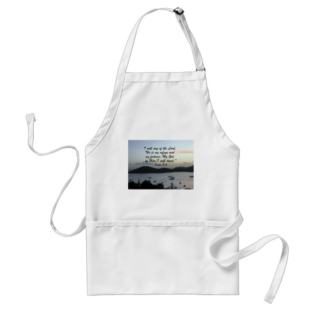 Psalm 91:2 adult apron (Front)