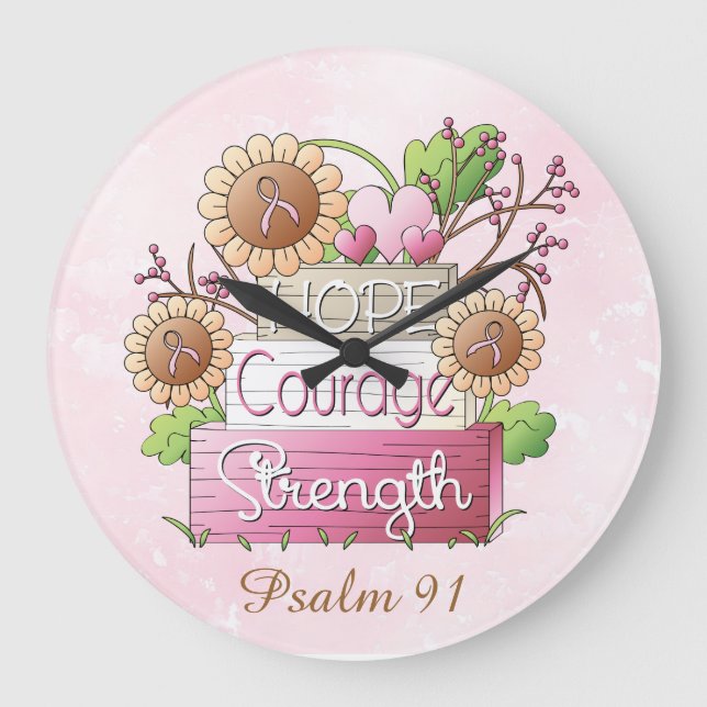 Psalm 91#2 Round (Large) Large Clock (Front)
