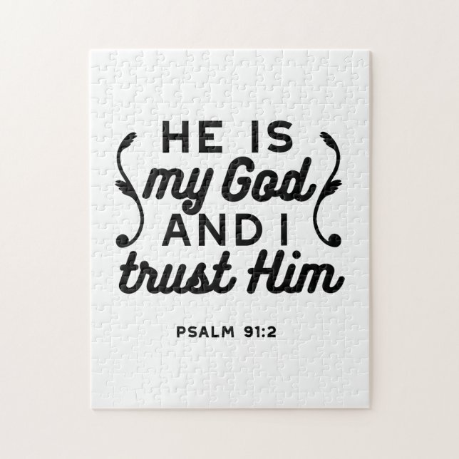 Psalm 91:2 – Trust in God Christian Bible Verse Jigsaw Puzzle (Vertical)