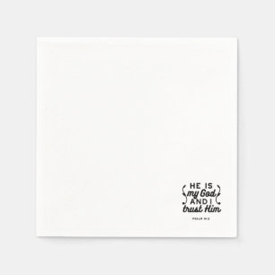 Psalm 91:2 – Trust in God Christian Bible Verse Napkins