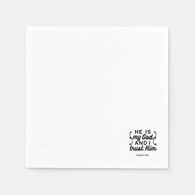 Psalm 91:2 – Trust in God Christian Bible Verse Napkins (Front)