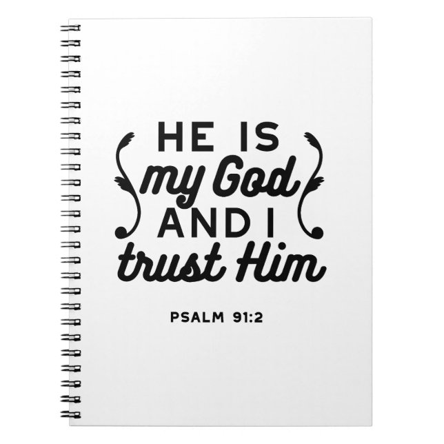 Psalm 91:2 – Trust in God Christian Bible Verse Notebook (Front)