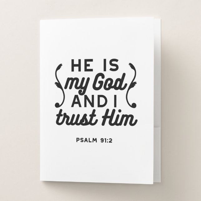 Psalm 91:2 – Trust in God Christian Bible Verse Pocket Folder (Front)