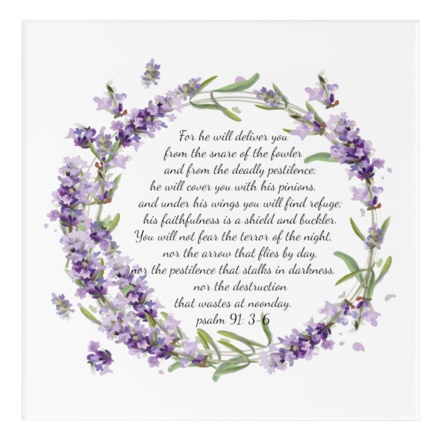 Psalm 91:3-6 acrylic print (Front)