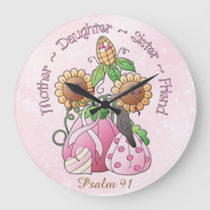 Psalm 91#3 Round (Large) Large Clock