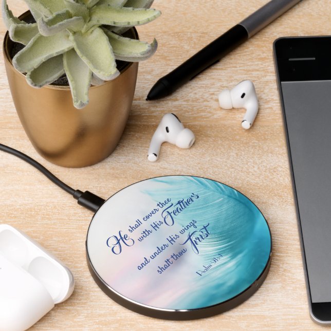 Psalm 91:4 Charger - King James Version (Desk 2)