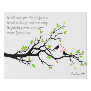 Psalm 91.4 faux canvas print