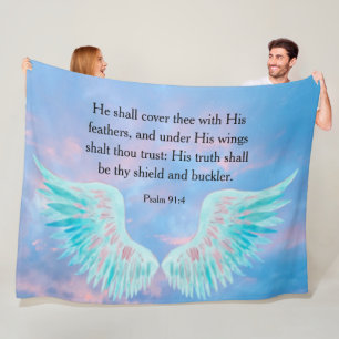 Psalm 91:4 fleece blanket