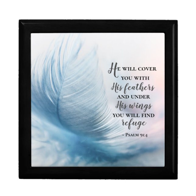 Psalm 91:4 He will cover you with His Feathers Gift Box (Front)